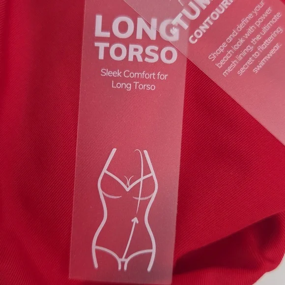 Cupshe Red Ruffled Sweetheart Neckline Long Torso One Piece Swimsuit Size LT - Picture 11 of 12